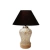 Devansh Conical  Black Cotton Shade  Lamp With  Wood & Mosaic Glass Base For Decoration /Office/Home/Gifting/Study For Decoration /Office/Home/Gifting/Study -(10X10X14.5) Inches -