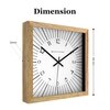 Wooden Square Wall Clock with Radiant Dial Design