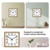 Minimal Square Wooden Wall Clock with Stylised Numerals and Clean Frame