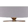Cormac Grey cotton table lamp with Natural Wood Base