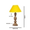 Devansh Yellow Cotton Table Lamp With  Wood Natural Base (10X18 Inches)-31