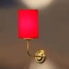 Devansh Metal Electric Wall Light in Gold Colour with Red Shade Count of 1 Light