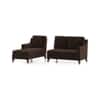 Abbey Sectional Sofa (Colour : Dark Earth, Cushion : Soft, Seater : Left Aligned 2 Seater + Left Aligned Chaise)