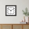 Modern Square Wall Clock with Graphic Frame and Bold Numerals