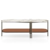Paloma Rectangular Marble Coffee Table in Pluto Spanish Ceramic Finish