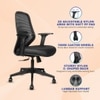 Verve Mid Back Mesh Office Chair in Black Colour