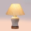 Devansh Conical Off White Cotton Shade Lamp With Wood & Mosaic Glass Base For Decoration/Office/Home/Gifting/Study For Decoration/Office/Home/Gifting/Study -(10X10X14.5) Inches -A