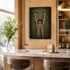 The Castle Decor Vintage Waiter Wine Glass Wall Art Framed Painting 16x24 Inch