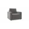 Apollo 1 Seater Fabric Sofa in Ash Grey Velvet Colour