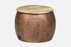 Heritage Drum Metal Coffee Table with 4 Stools in Copper Finish Set of 5