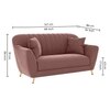 Rivo Velvet 2 Seater Sofa In Peach Color