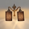 Devansh Metal Electric Wall Light in Black Colour with Black Shade Count of 2 Lights