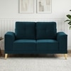 Nency Velvet 2 seater Sofa T Blue
