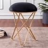Classic Velvet Cross Metallic Stool in Black Color Set of 2