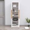 Hexa Red Wooden 2 Door Wardrobe with 4 Shelves in Frosty White Colour
