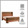 Heritage Cane Upholstered King Size Bed in Linen With Oak wood Frame