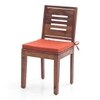 Capra Solid Wood Dining Chair in Teak Finish & Burnt Orange Colour - Set of 2