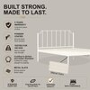 Hackney Metal Non Storage Single Bed in Glossy Ivory Finish