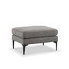 Doe Buck Minimal Luxe Ottoman Bench in Grey Colour Fabric with Dark Wood Legs