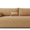 Cozychic Wood 3 Seater With Upholstery Non Storage Sofa In Yellow Colour
