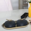 Metalsmith Metal Serveware Box Set of 3 with Tray Black Finish
