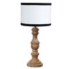 Devansh Multicolor Cotton Table Lamp With  Wood Natural Base (7X17.5 Inches)-8