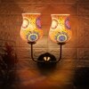 Devansh Metal Electric Wall Light in Gold Colour with Multicolor Shade Count of 2 Lights