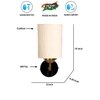 Devansh Metal Electric Wall Light in Black Colour with off-white Shade Count of 1 Light