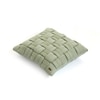 Basket Knit Pistachio Green Cotton Cushion Cover 16X16 Inches