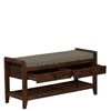 Kongsberg Solid Wood Shoe Rack with Seating in Walnut Brown finish