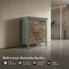 Avelin Chest of Drawer-Finish- Sage green with Burnt mango - Metal Channel