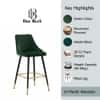 Doe Buck Upholstered Counter Height Bar Stool in Green Colour with Gold Accents