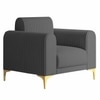 Veniza Velvet 1 Seater Sofa In Dark Grey Colour