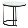 Metalform Round Metal Nesting Coffee Table Set Black Finish White Porcelain Top Set Of 2