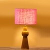 Devansh Pink Jute Table Lamp With  Wood Natural Base (7X18.25 Inches)-11
