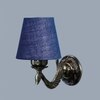 Devansh Metal Electric Wall Light in Antique Gold Colour with Blue Shade Count of 1 Light