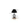 Destiny Black cotton Table lamp with Wood & Iron Base