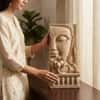 Water Fountain Lotus Buddha Serenity Water Fountain in Beige Colour
