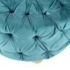 Louisville Acacia Wood Accent Round Pouf Stool in Turquoise
