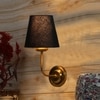 Devansh Metal Electric Wall Light in Gold Colour with Black Shade Count of 1 Light
