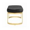 Doe Buck Upholstered Oval Bench in Black Colour with Gold Loop Legs