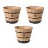 VegTrug Wooden Barrel Planters 37cm Burnt Oak