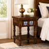 Nilaya Sheesham Wood Bedside Table in Provincial Teak Finish with Drawer