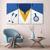 Truss Blue White Pieces Medical Doctor Illustration Canvas Wall Prints Set of 3 Multicolor Matte