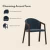 Dorothy Fabric Accent Chair In Blue Colour
