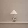 Knot Handicrafted Table Lamp in Brushed shiny crome finish and White Colour