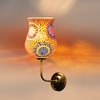 Devansh Metal Electric Wall Light in Gold Colour with Multicolor Shade Count of 1 Light