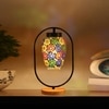 Devansh Multicolor Glass Wooden & Iron  Table Lamp -17 Inch Height  -S