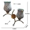 Devansh Metal Electric Wall Light in Gold Colour with Multi Shade Count of 2 Lights