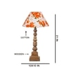 Devansh Multicolor Cotton Table Lamp With  Wood Natural Base (10X10X21 Inches)-39